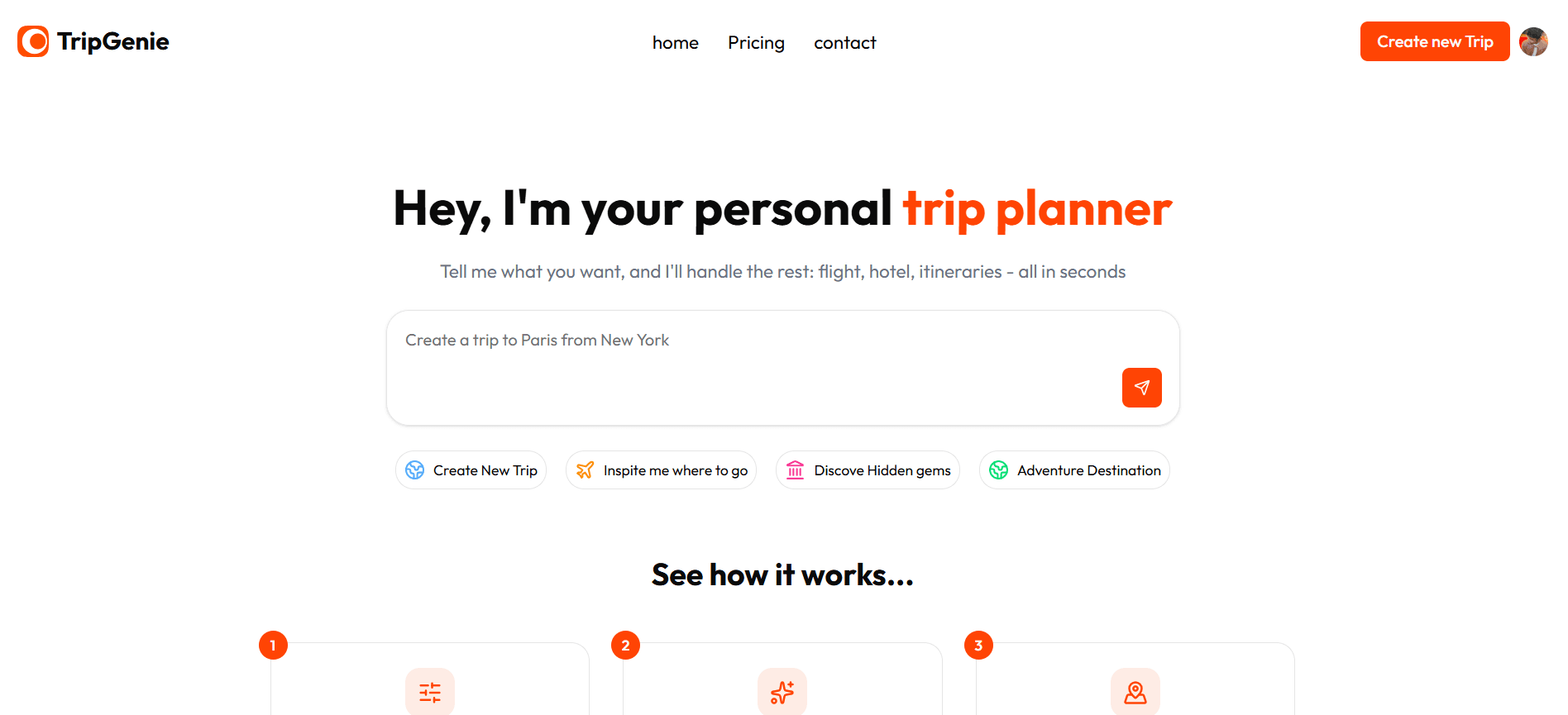 TripGenie desktop